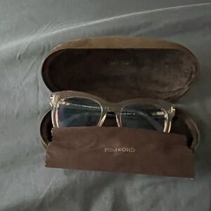 Tom Ford Transparent Eyewear with Brown Case
